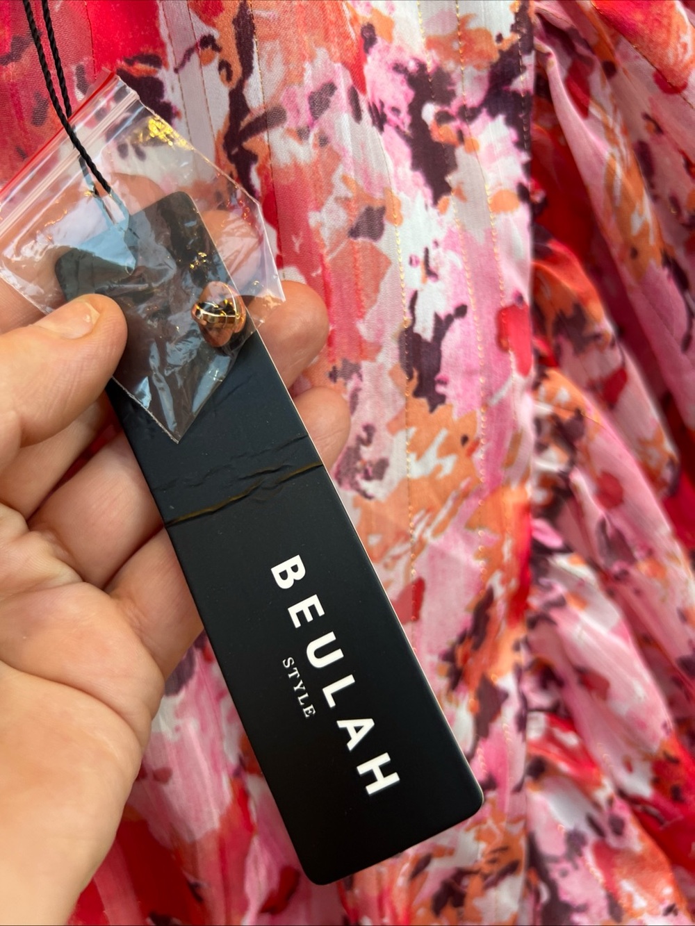 NWT Ruffle Skirt Cocktail Dress by Beulah Style Size L balloon sleeves - Picture 7 of 14